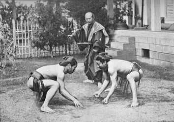 Japanese Wrestlers Ready for a Go