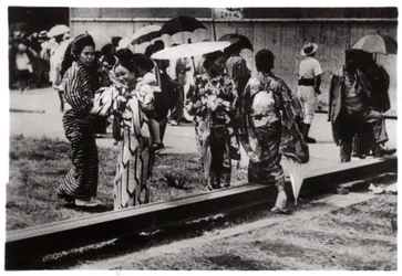 Japanese Women by the Zeppelin Hangar, Kasumigaura, Japan