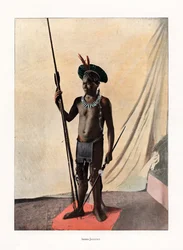 Jauapiry Indian with weapons, Brazil