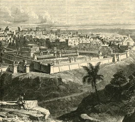 Jerusalem in the Time of Jesus Christ, Showing the Temple as Restored by Herod the Great