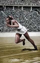 Jesse Owens at the Start of the 200 Metres at the Berlin Olympic Games, 1936