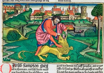 Judges 14:5-9: Samson Slaying the Lion