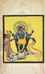 Kali Standing on Shiva, 1800s