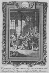 King Edmund the First Assassinated by Leolf the Robber