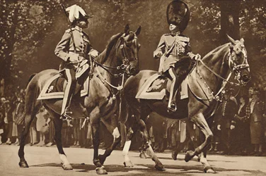 King Edward at the Head of the Brigade of Guards, Turns, Unperturbed, to Make Inquiry After Revolve