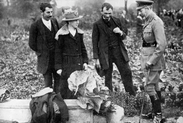King George V Admiring Allotments on Clapham Common, London, c1910s-c1920s, 1936