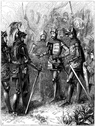 King Henry V 1387-1422 and the Sire de Helly at Agincourt
