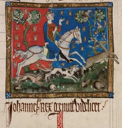 King John hunting on horseback