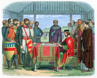 King John signing the Magna Carta at Runnymede, Surrey, 15 June 1215