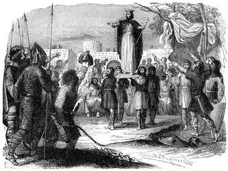 King of the Franks Being Carried on a Shield