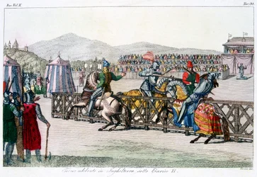 Knights Jousting at a Tournament, 12th Century, c1815