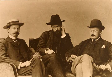 Konstantin Balmont, Sergei Poliakov and Modest Durnov, Russian Poets