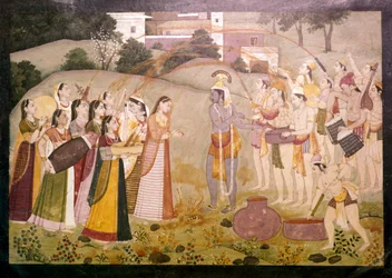 Krishna Celebrating Spring Festival of Holi