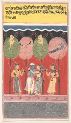 Krishna Revels with the Gopis from a Dispersed Gita Govinda Song of the Cowherds