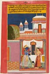 Krishna and Radha Quarreling, from a Rasikapriya