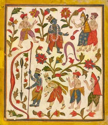 Krishna and the Bow, folio 24 from the Tula Ram Bhagavata Purana