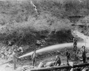 La Grange Mine Crew, California, 1890s