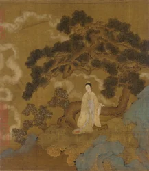 Lady Under a Gnarled Pine Tree, Ming dynasty, 16th century