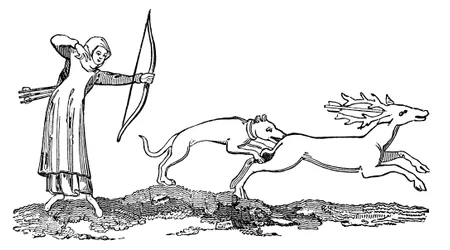 Lady hunting with a hound