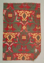 Lampas with Curving Vine and Palmette Leaves