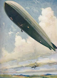 Launching an Aeroplane from an Airship in Mid-Air