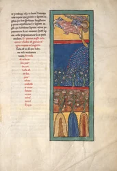 Leaf from a Beatus Manuscript: the First Angel Sounds the Trumpet