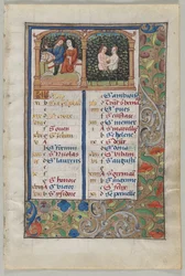 Leaf from a Book of Hours: Calendar Page for May Recto and Calendar Page for June