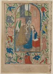 Leaf from a Book of Hours: The Annunciation recto, 1470s