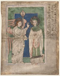 Leaf from a Psalter: Annunciation (recto), Nativity (verso)