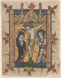 Leaf from a Psalter: The Crucifixion, c. 1300-1330
