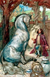 Lemuel Gulliver, set ashore after a mutiny, finds himself in kingdom of the Houyhnhnms