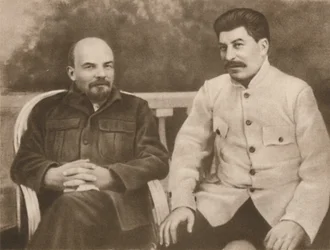 Lenin and Stalin in Gorki Near Moscow, 1922, 1939