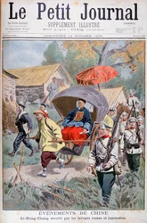 Li Hung-chang escorted by Russian and Japanese troops, China
