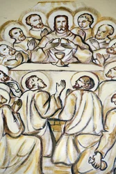 Lome Sacred Heart Cathedral. Jesus at Last Supper. Lome. Togo