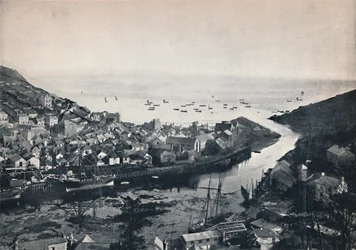 Looe - View from the Hills, Showing the Estuary, 1895