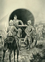 Lord Roberts Writing Despatches in the Transport Wagon in Which He Slept, 1901
