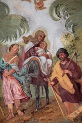 Loreto church fresco: The flight to Egypt, Prague, Czech Republic