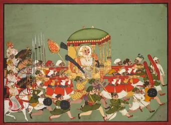 Maharao Chattar Sal of Kota in a Palanquin