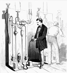 Making Edison light bulbs, 1880