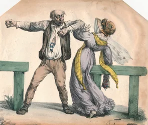 Man attacking a woman