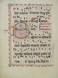Manuscript Leaf with Initial B, from an Antiphonary, German, second quarter 15th century