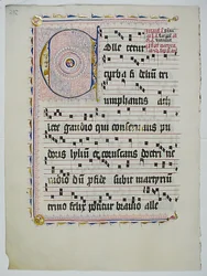 Manuscript Leaf with Initial C, from an Antiphonary, German, Second Quarter 15th Century
