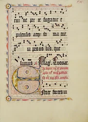 Manuscript Leaf with Initial E, from an Antiphonary, German, second quarter 15th century