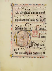 Manuscript Leaf with Initial F, from an Antiphonary