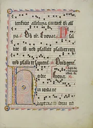 Manuscript Leaf with Initial H, from an Antiphonary, German, Second Quarter 15th Century