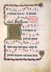 Manuscript Leaf with Initial H, from an Antiphonary
