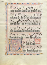 Manuscript Leaf with Initial L, from an Antiphonary, German, second quarter 15th century