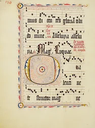 Manuscript Leaf with Initial O, from an Antiphonary, German