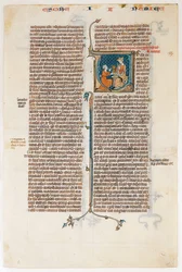 Manuscript Leaf with Opening of The Book of Nehemias, from a Bible, ca. 1280-1300