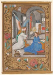 Manuscript Leaf with the Annunciation, from a Book of Hours